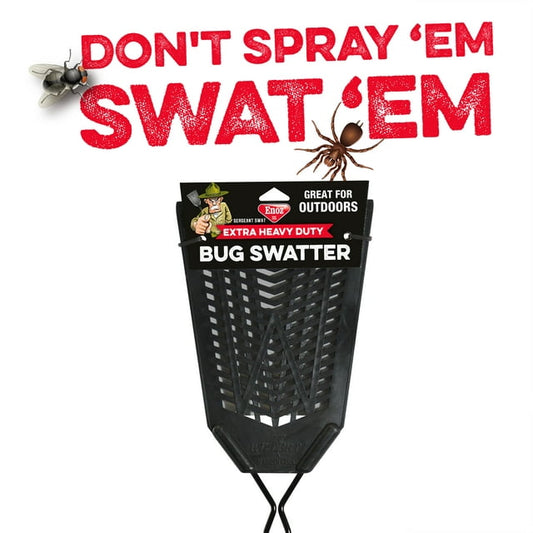 Enoz Sergeant Swat Fly Swatter, Heavy Duty Strength Outdoor Fly Swatter, Black